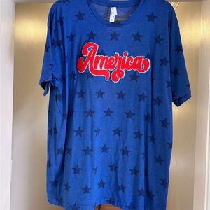 Code Five America Star Print Graphic Tee | Patriotic Shirt | XL